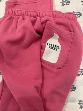 Dairy Boy Milk Bottle Sweatpants - Strawberry Milk